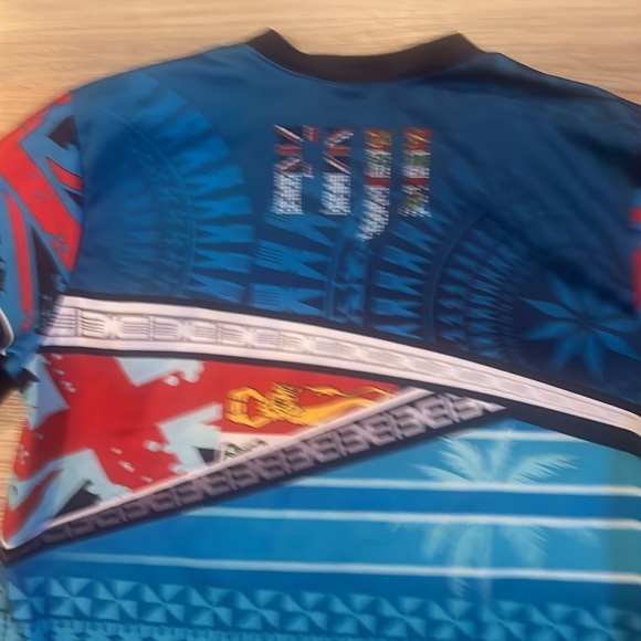 Mens Large Fiji Shirt  All Over Print Shirt Jersey By Tau Sports. - Picture 5 of 5